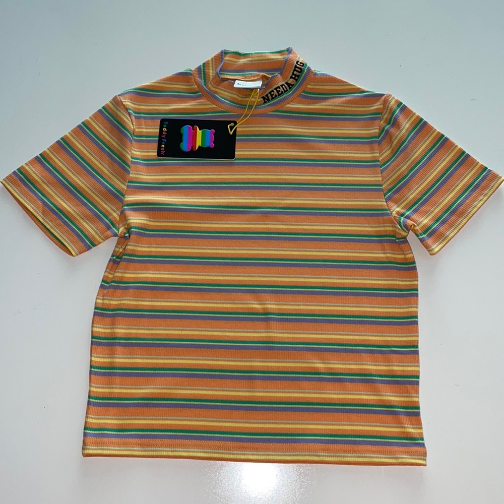 Teddy Fresh WOMEN'S RIB MOCKNECK ORANGE NWT - Picture 2 of 13
